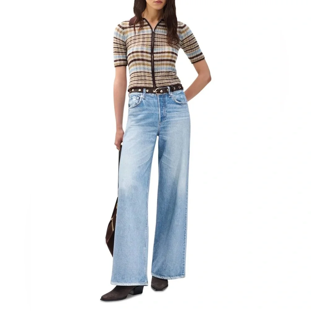 NWT Rag & Bone Miramar Raily High Rise Wide Leg Viral Sweatpant Jean Size 24 - Picture 2 of 16